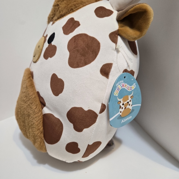 Squishmallows Brown and White Cow Stuffed Animal - Picture 2 of 3
